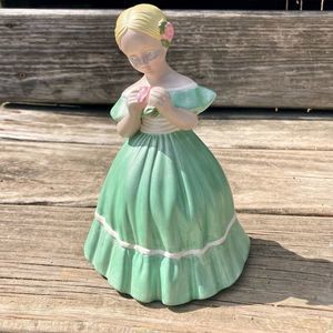HOLLAND MOLD VINTAGE SOUTHERN BELLE FIGURE GREEN DRESS BLUE EYES